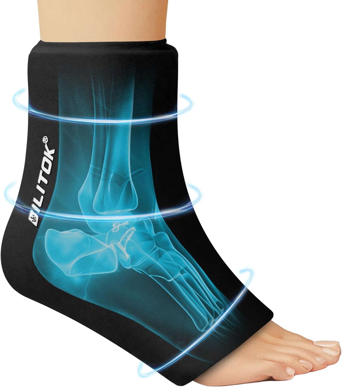 Reusable Foot Ankle Ice Pack Wrap for Injuries, Cold Compression Therapy for Ach
