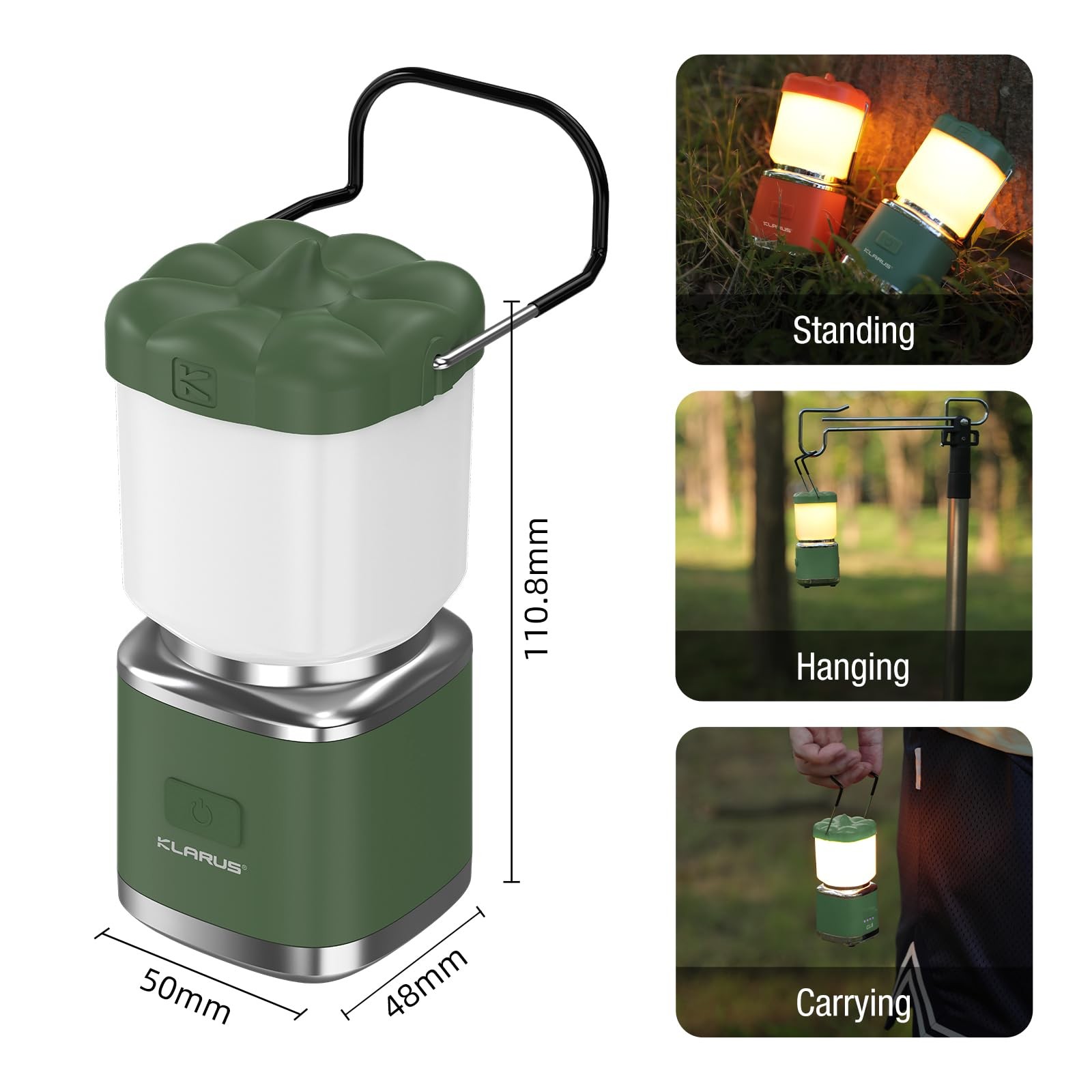 CL8 Small Camping Lantern & Light, Pumpkin Pocket Rechargeable Camping Flash ...