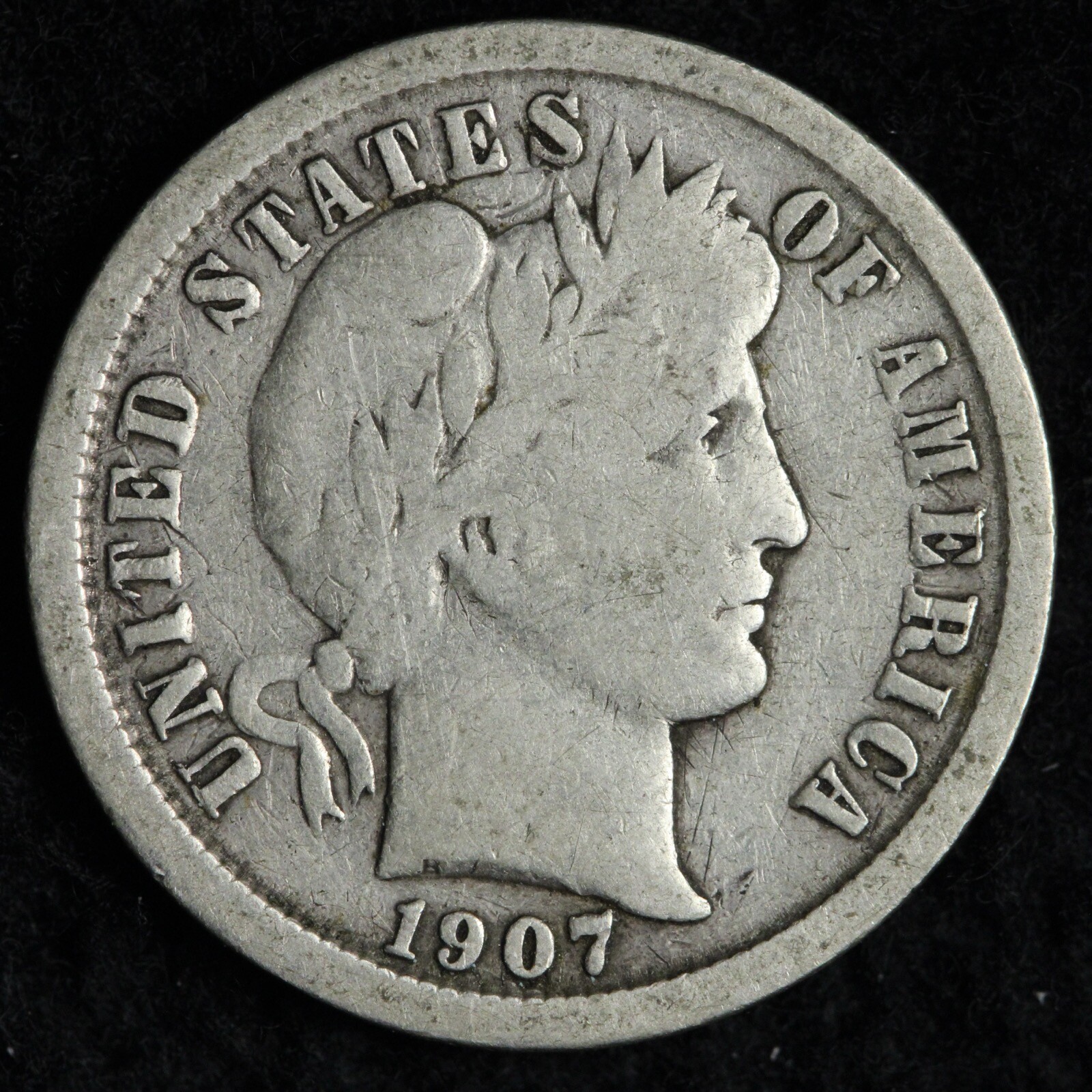 1907-O Barber Silver Dime FINE E329 DUCU