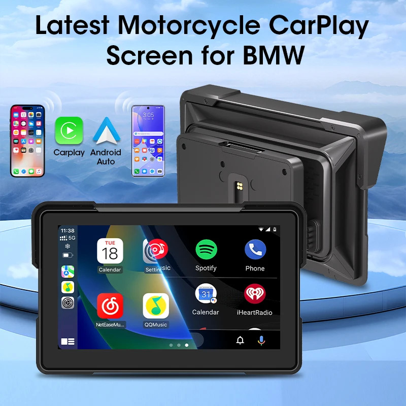 Jansite 7" CarPlay GPS Navigation for BMW R1200GS R1250GS S1000XR Motorcycle