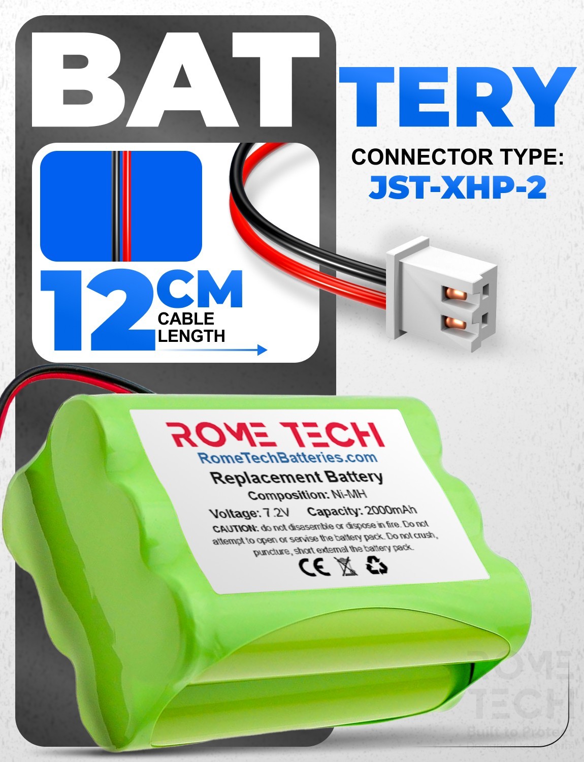 Battery Replace for 2GIG Alarm System Panel 2GIG Go Control Panels 2000 mAh