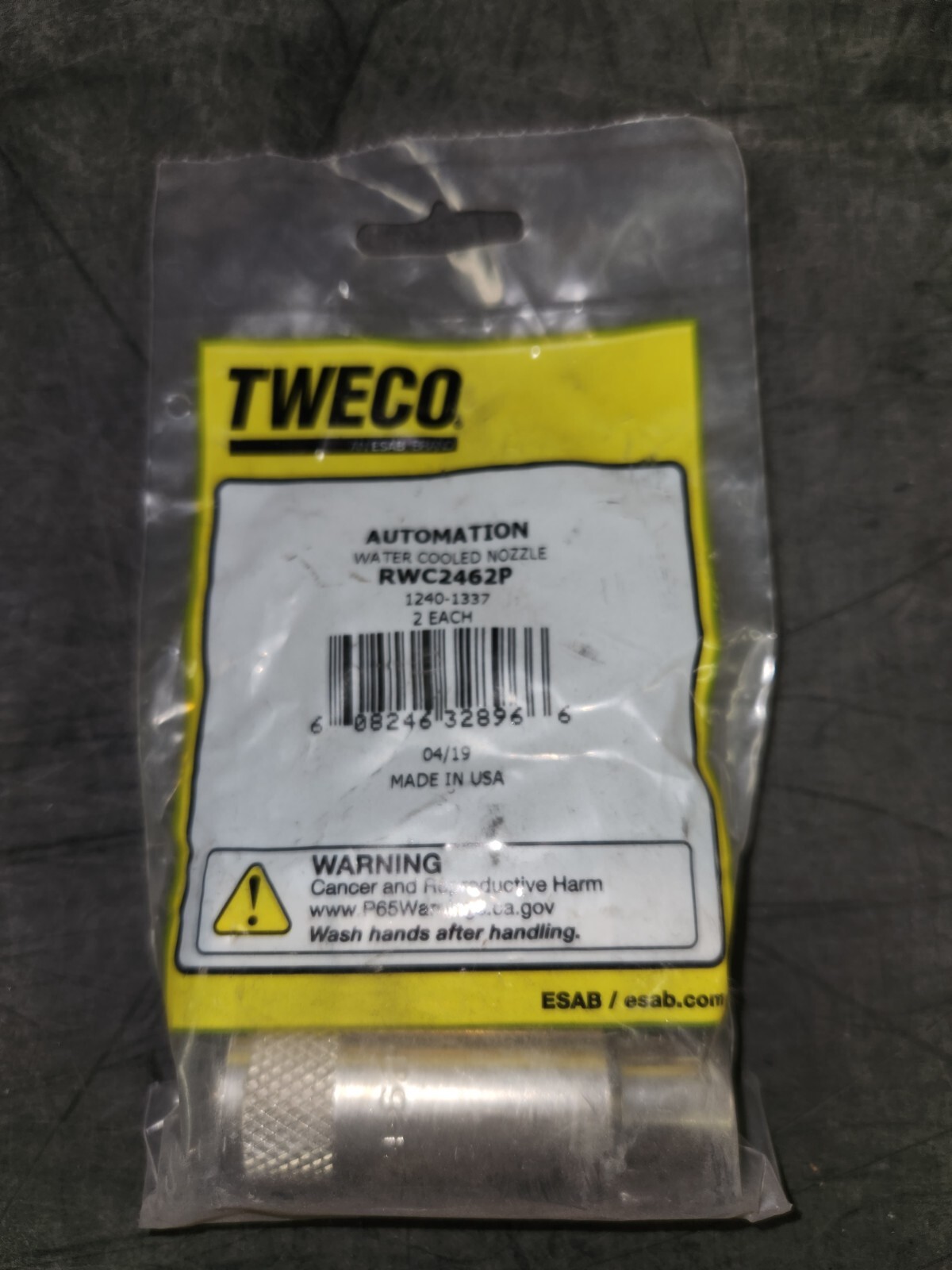 Tweco RWC2462P, 1240-1337, Water Cooled Nozzle, 2PK