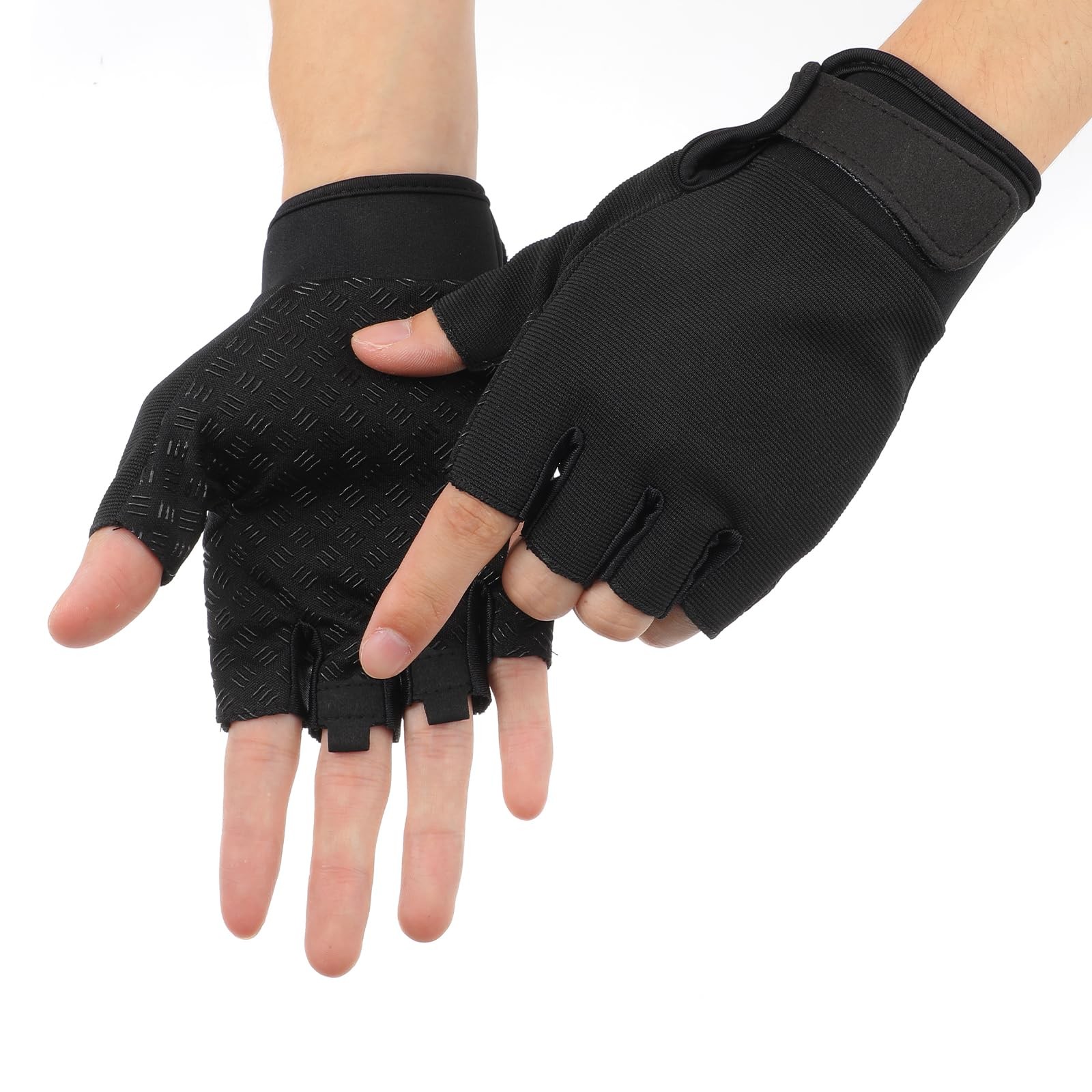 DOPENSPI Fingerless Workout Gloves, Anti-Slip Half-Finger Work Glove Lightwei...