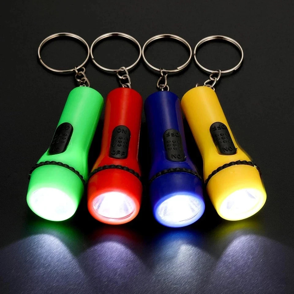 48 Pieces Mini Flashlight Keychain Bulk Assorted Colors Lightweight, Portable To