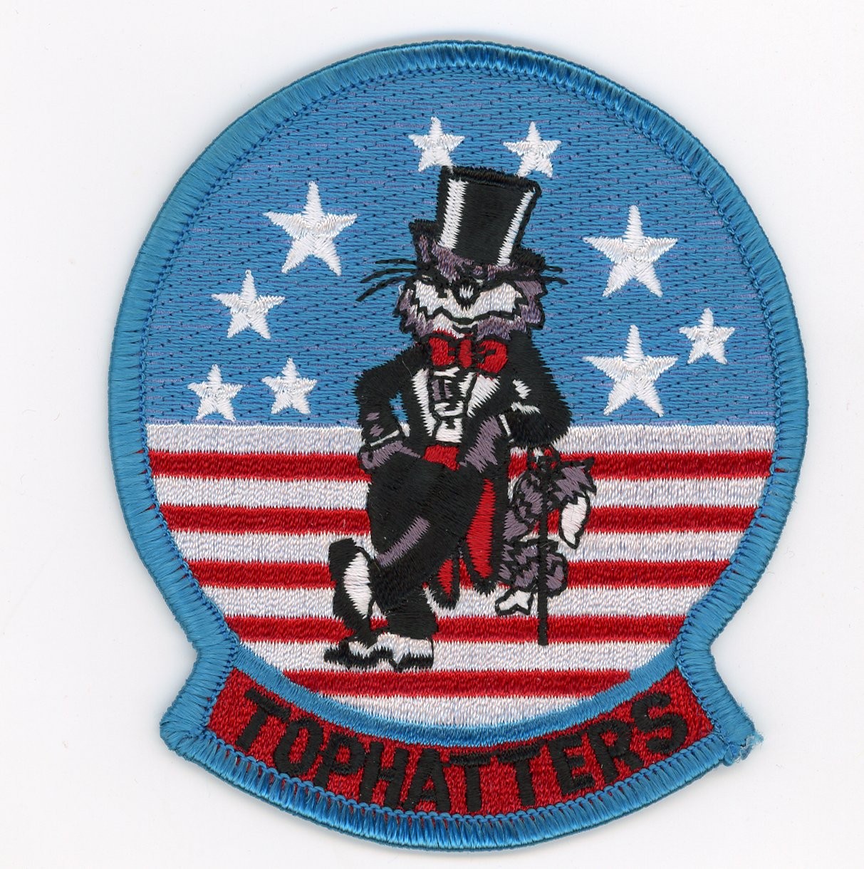 PATCH USN F-14 TOMCAT VF-14 TOPHATTERS CAT IRON ON PARCHE