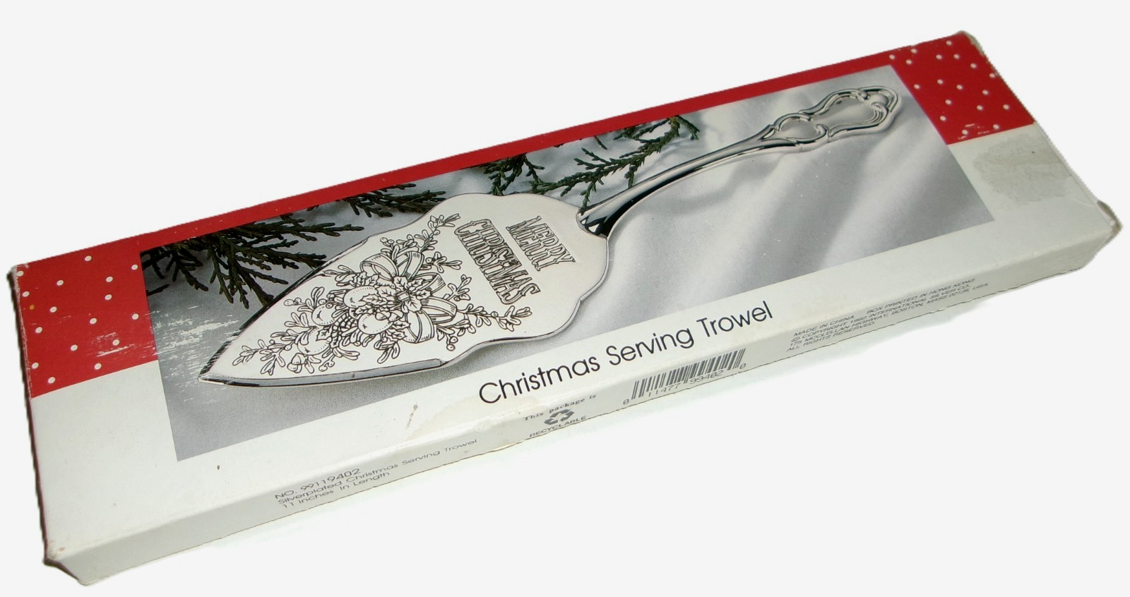 Vintage Silver-Plated Merry Christmas Serving Trowel ~ 1992 ~ 11" Long