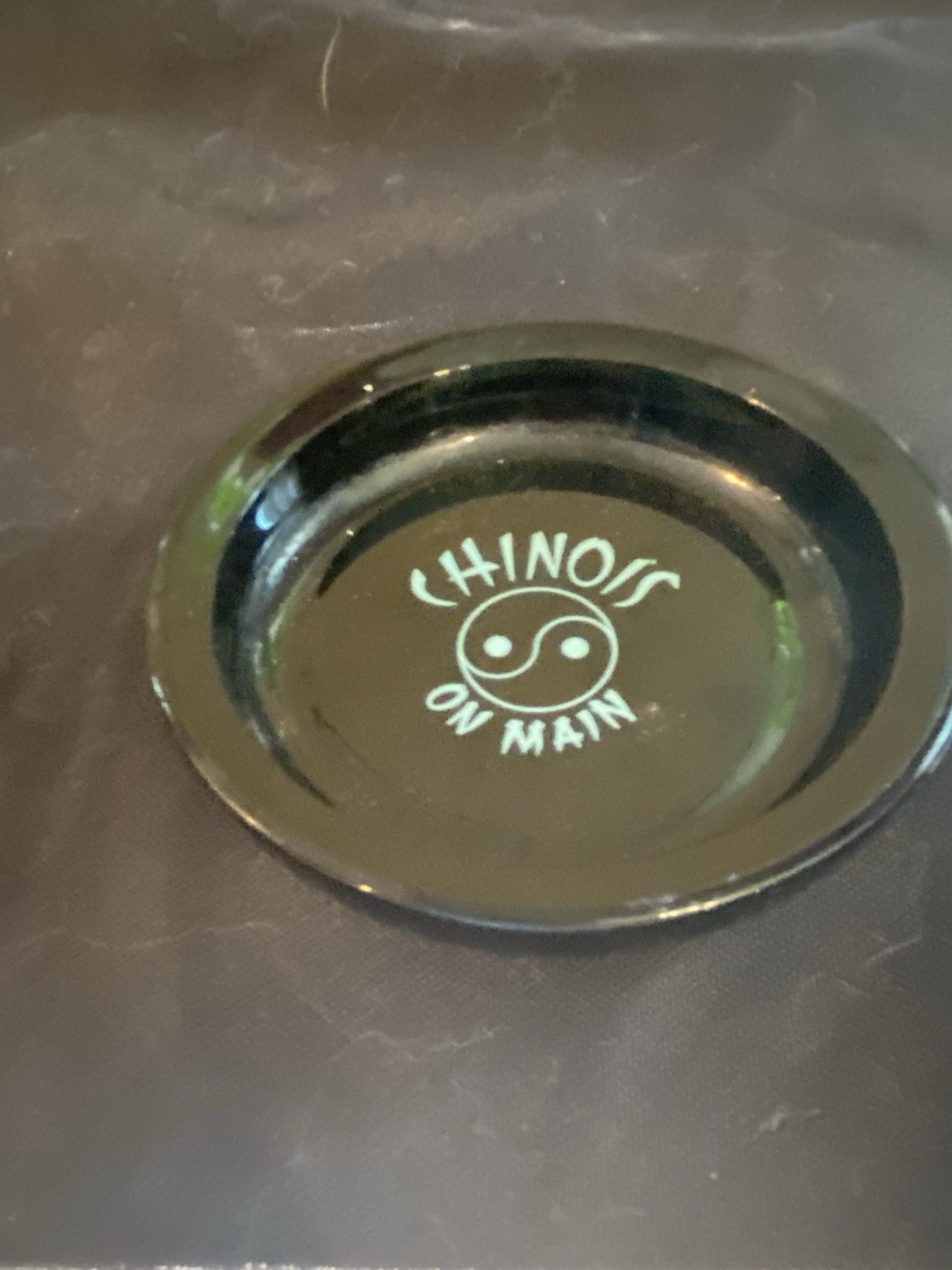 Chinois On Main Black Glass Trinket Dish Pre Owned