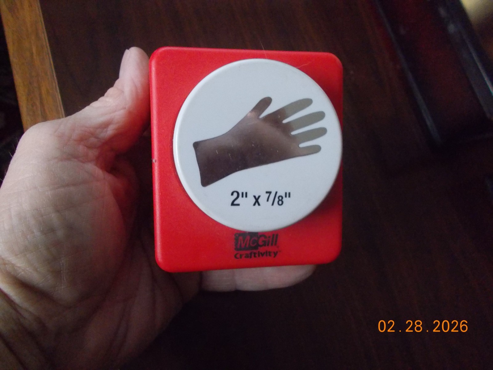 McGill Creativity Scrapbooking Punch of a Hand, 2" x 7/8", Excellent Condition