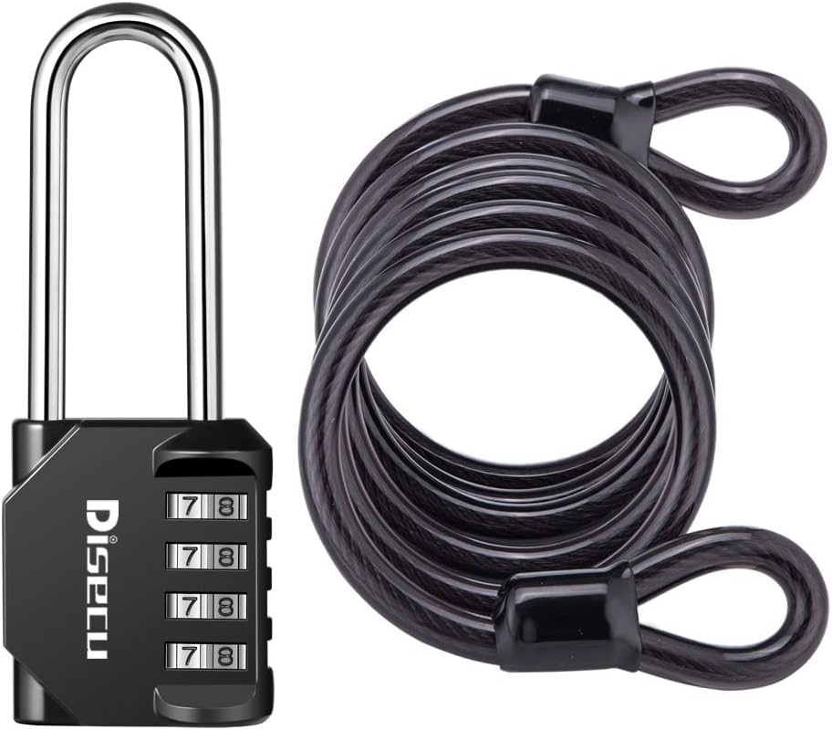 1 Pack  4 Digit Combination Lock, 2.6 Inch Long Shackle Outdoor Waterproof Padlo