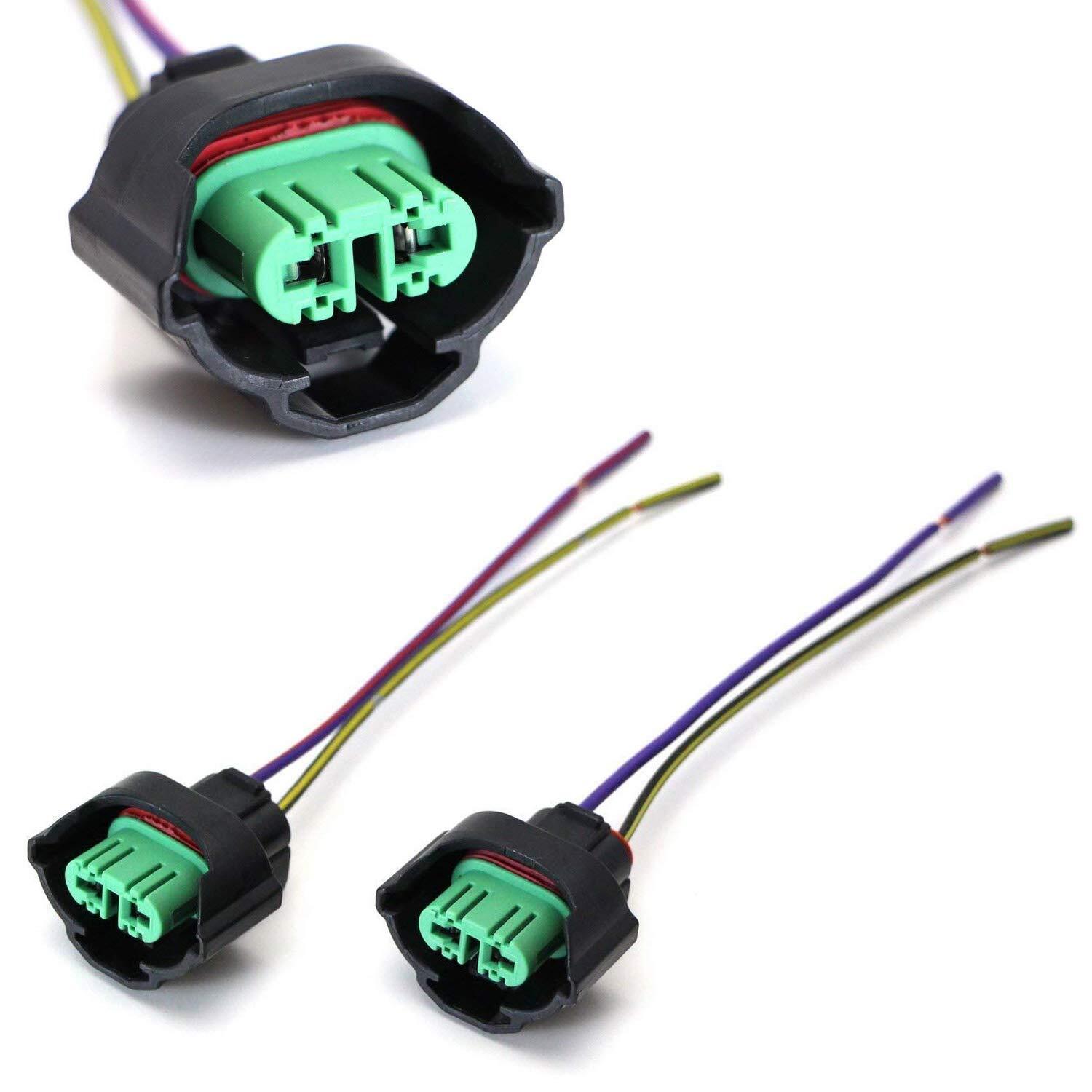 OE H11 H8 Female Adapters Wiring Harness Sockets w/ 4" Wire For Headlight Fog