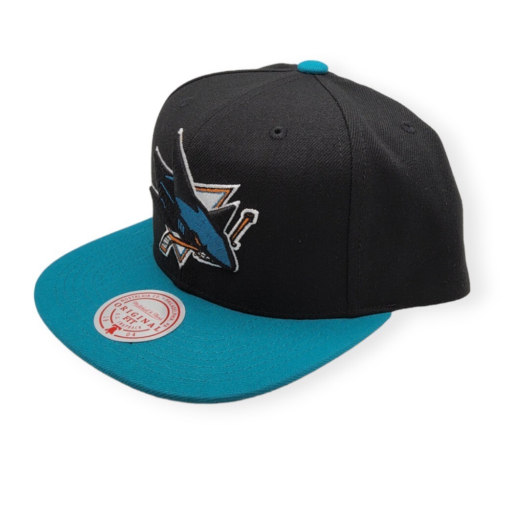 Mitchell & Ness San Jose Sharks Team 2 Tone 2.0 Adjustable Snapback Hat Cap