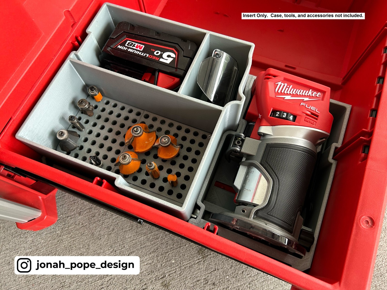 Insert for M18 Compact Router and Packout Tool Box Drawer (Insert Only)