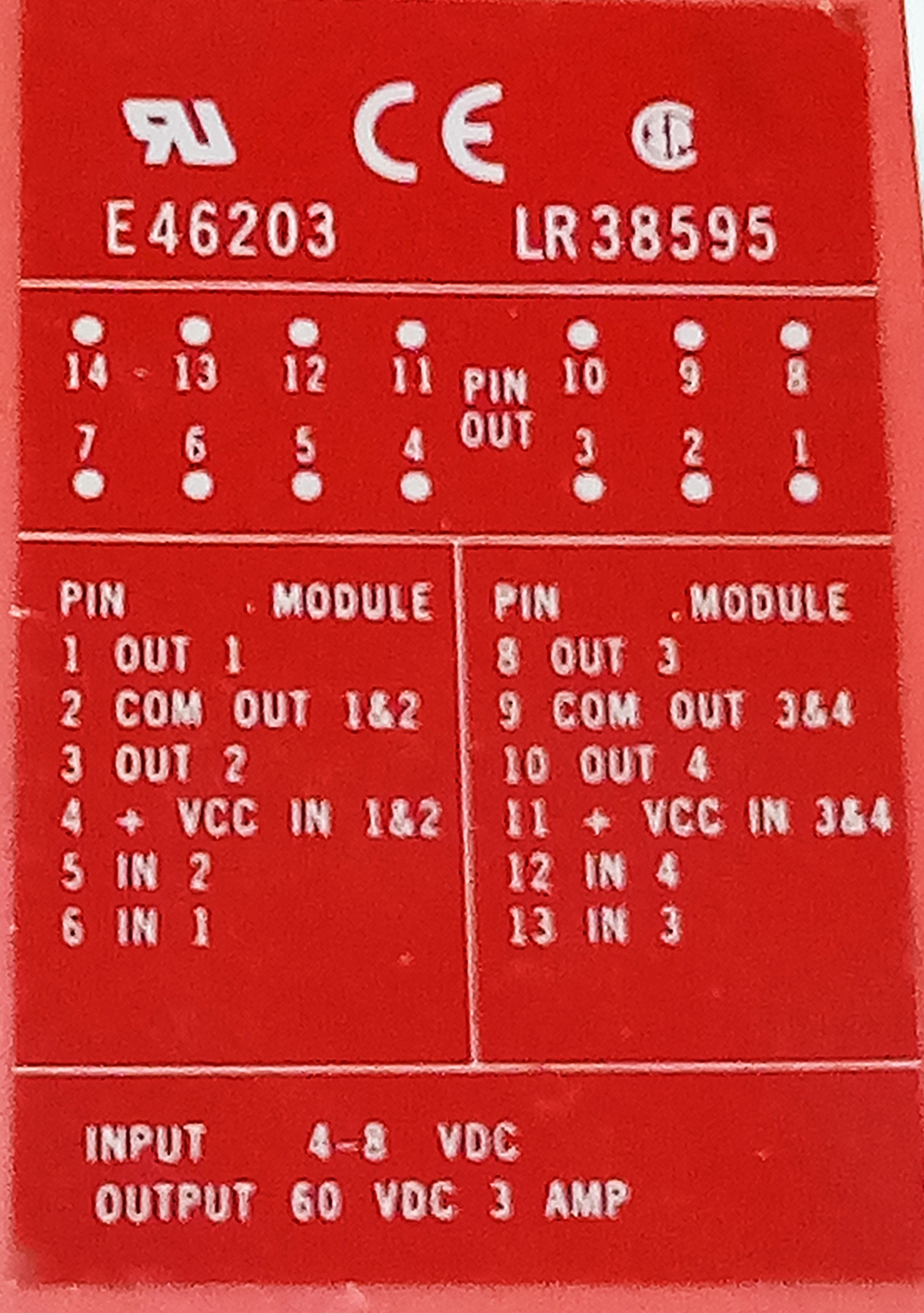 Crouzet ODC5Q 4.8 VDC Input 60 VDC Output PLC Output Module