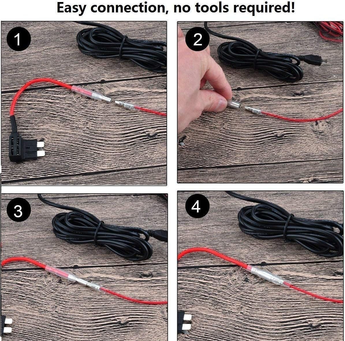 Easy-Install Mini USB Dash Cam Hardwire Kit - 10ft for Effortless Power Supply