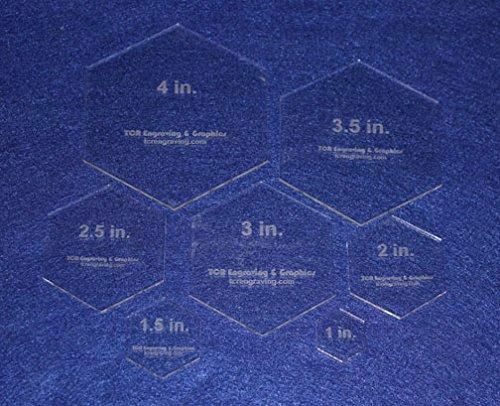 Quilt Templates-7 Piece Hexagon Set No Seam - 1"-4" Clear Acrylic 1/8"
