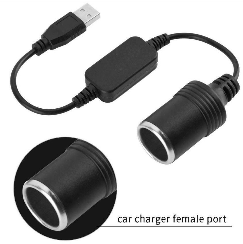 USB Port 12V Car Voltage Conversion Line Socket Power Adapter Charger Cable Line