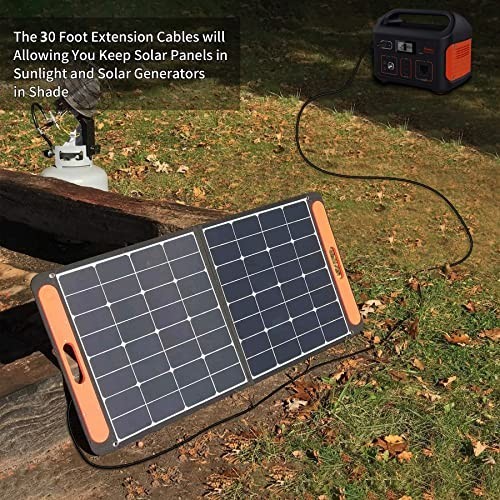 30Ft Jackery Extension Cable 14AWG 8mm Solar Panel Black