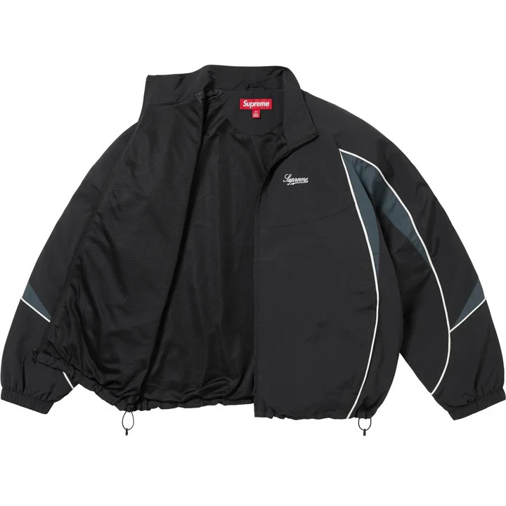 Supreme Contrast Piping Track Jacket Black