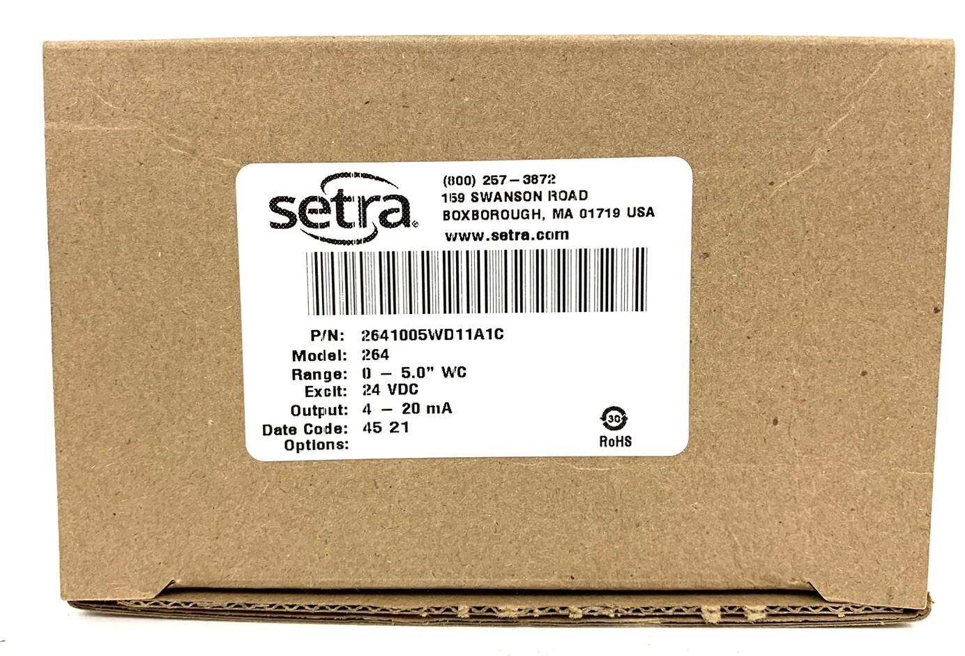 SETRA MODEL 264 - DIFFERENTIAL PRESSURE TRANSDUCER - 2641005WD11A1C