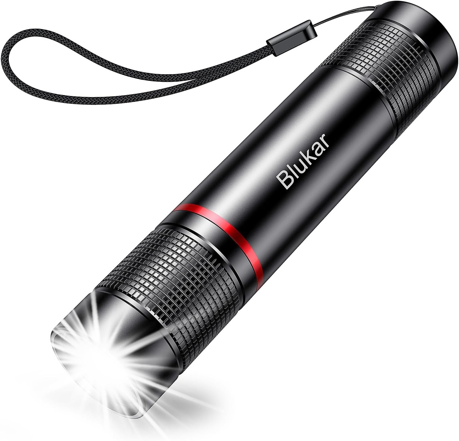 Blukar Flashlight Rechargeable, High Lumens Flashlight, Super 1 Pack, Black