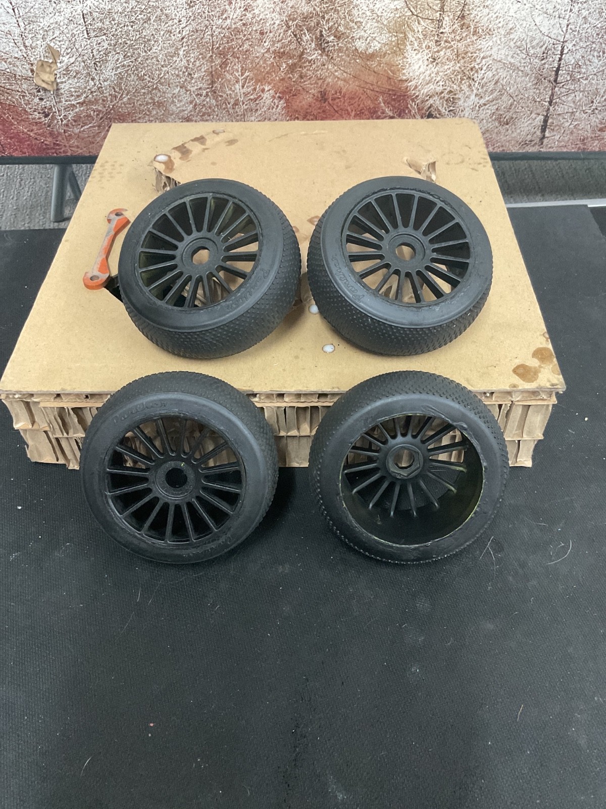Panther 1/10 RC On-Road Tires & Wheels Set 4 – 114mm (4.5”) Multi-Spoke Rims