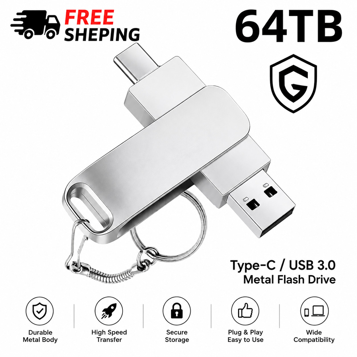 USB Flash Drive 2TB TO 64TB USB 3.2 Thumb Drive Memory Stick PC Laptop Mobile