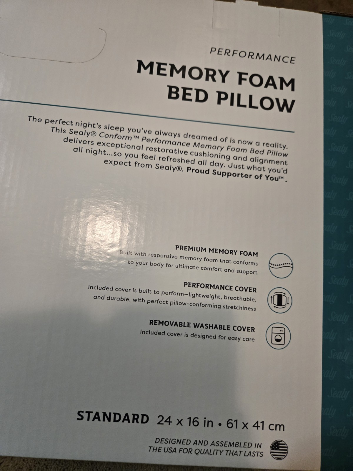Sealy Conform Memory Foam Bed Pillow Standard