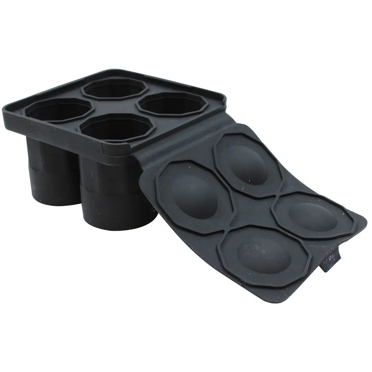 TableCraft BSST Black Silicone Ice Tray - Makes (4) 1 oz Shot Glasses