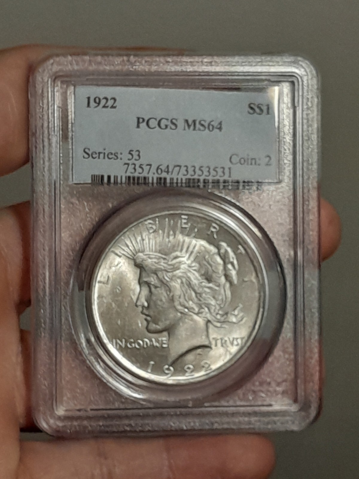 1922 Peace Silver Dollar MS64 PCGS