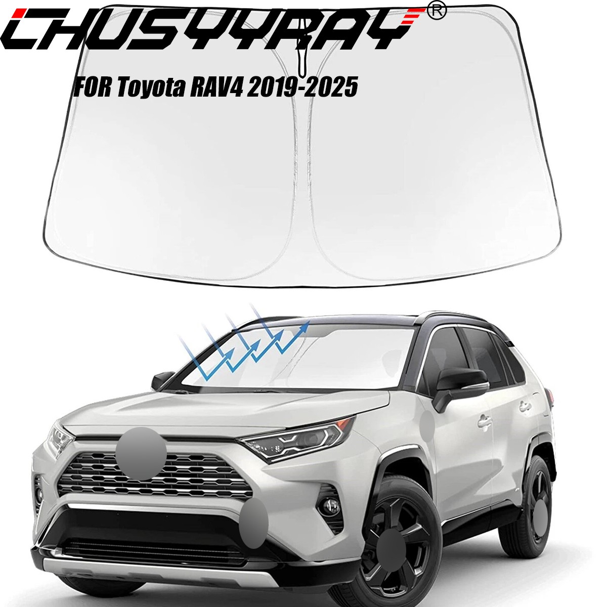 For Toyota RAV4 2019-2025 Foldable Car Windshield Sun Visor Shade Cover UV Block