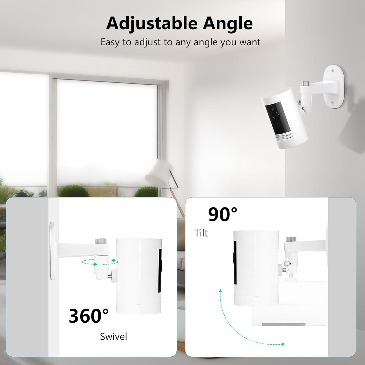 2Pack Ring Camera Wall Mount for Ring Stick up Cam & Ring Outdoor Cam Plus, 360