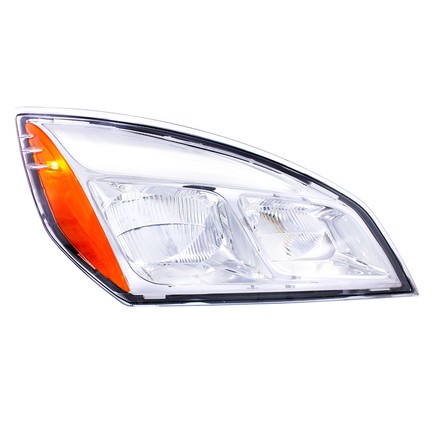 United Pacific 35738 Headlight Assembly Passenger Side, Chrom for Freightliner