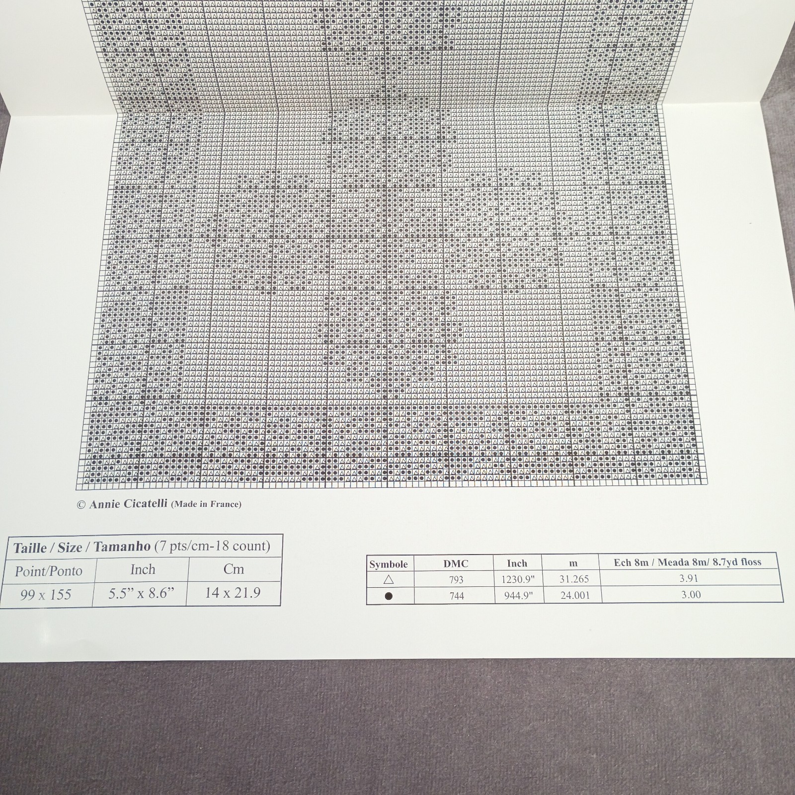 Annie Cicatelli French Needlepoint Or Cross Stitch Pattern Leaflet "Provence 2"
