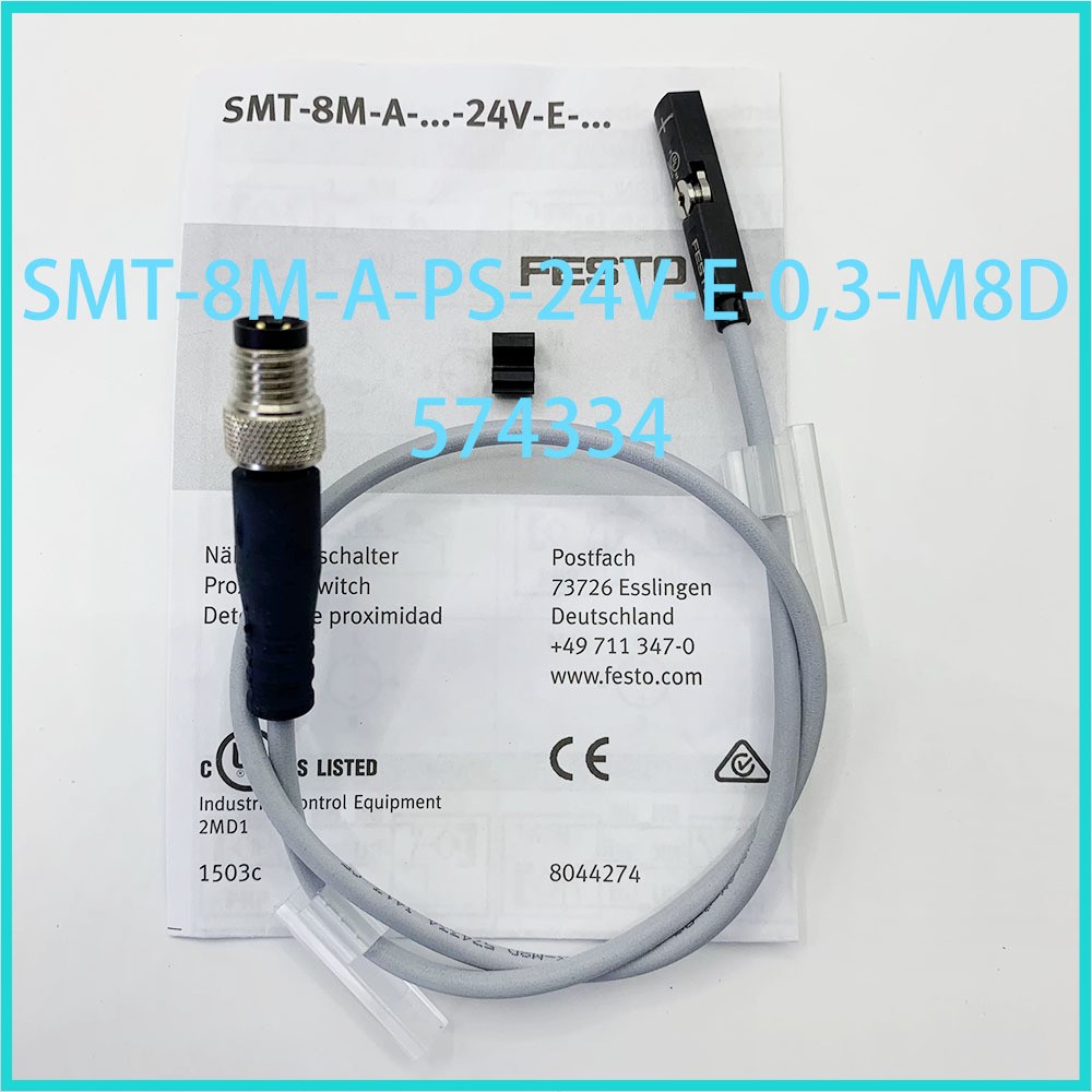New In Box Festo SMT-8M-A-PS-24V-E-0,3-M8D 574334 Magnetic switch Fully Tested