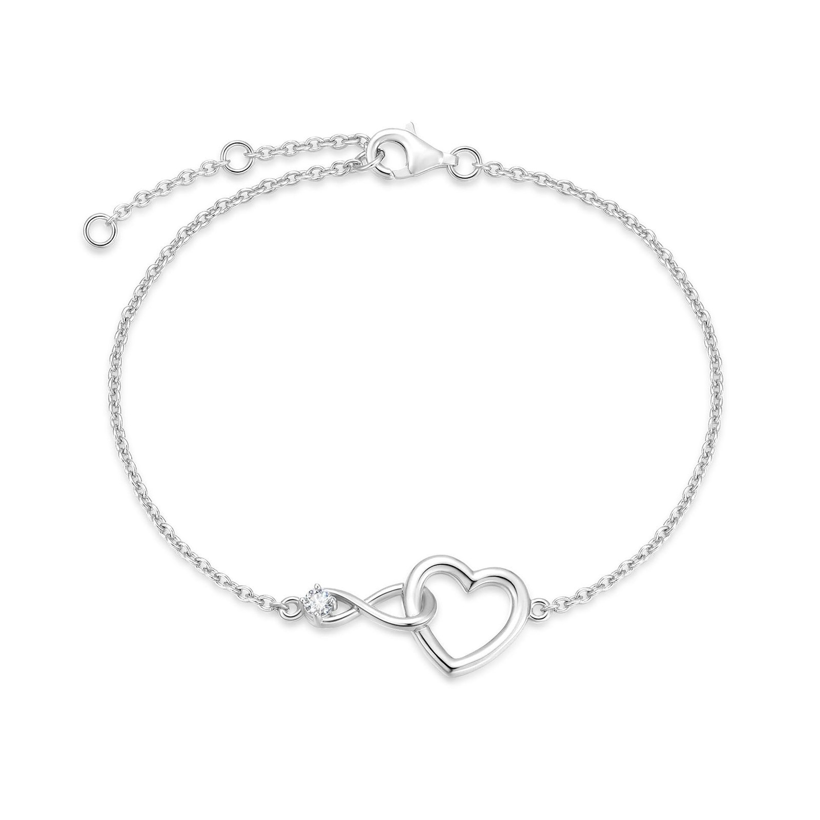 FANCIME 14K Real Solid Gold Infinity Love Heart Jewelry with Moissanite Neckl...