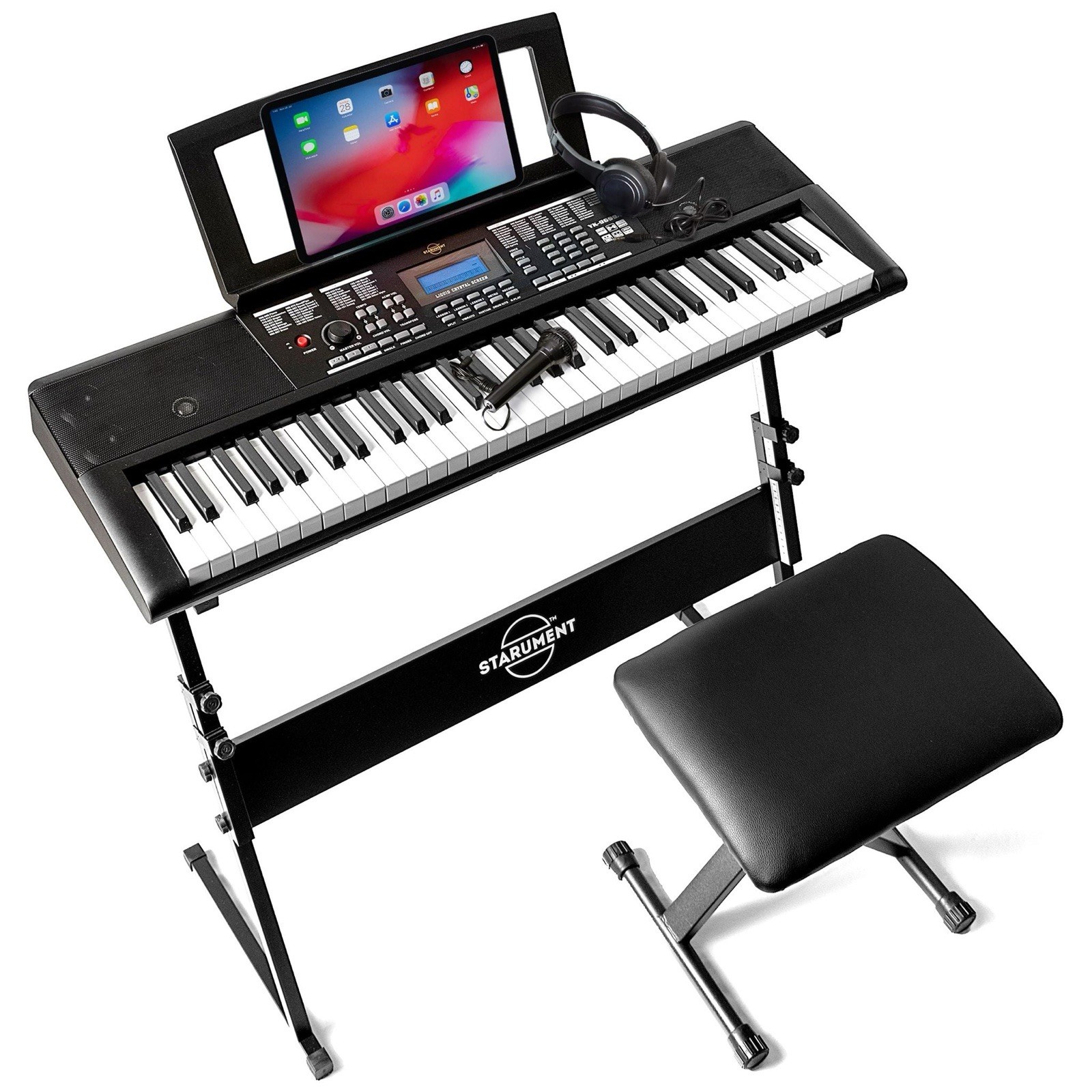 Starument 61 Key Premium Electric Keyboard Piano for Beginners with Stand
