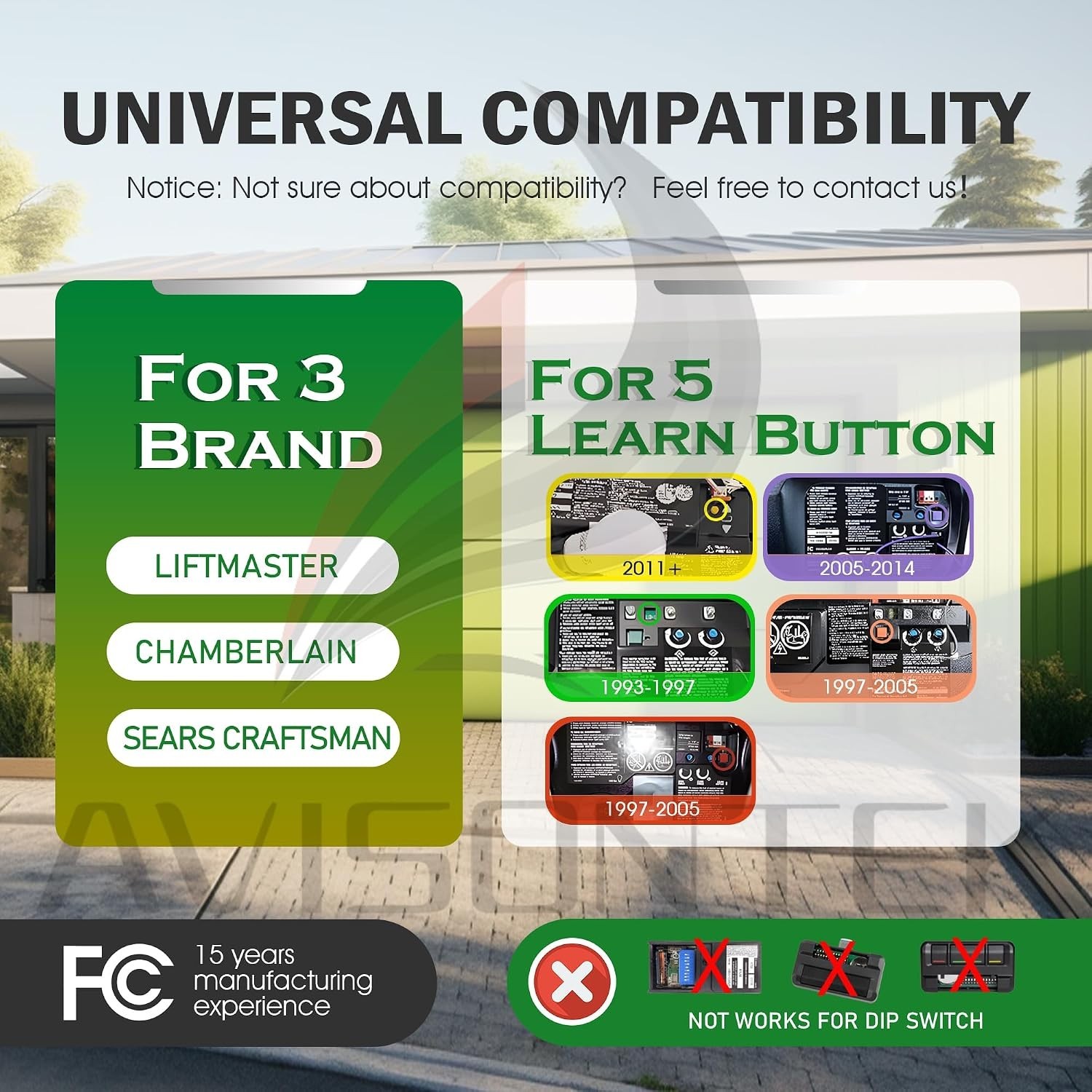 940EV-P2 Garage Door Keypad Replacement for LiftMaster Chamberlain Universal ...