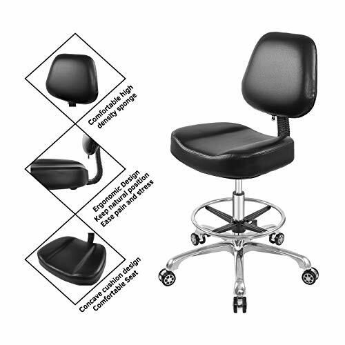 Rolling Stool Adjustable Drafting Chair Heavy Duty With Wheels For Office Home