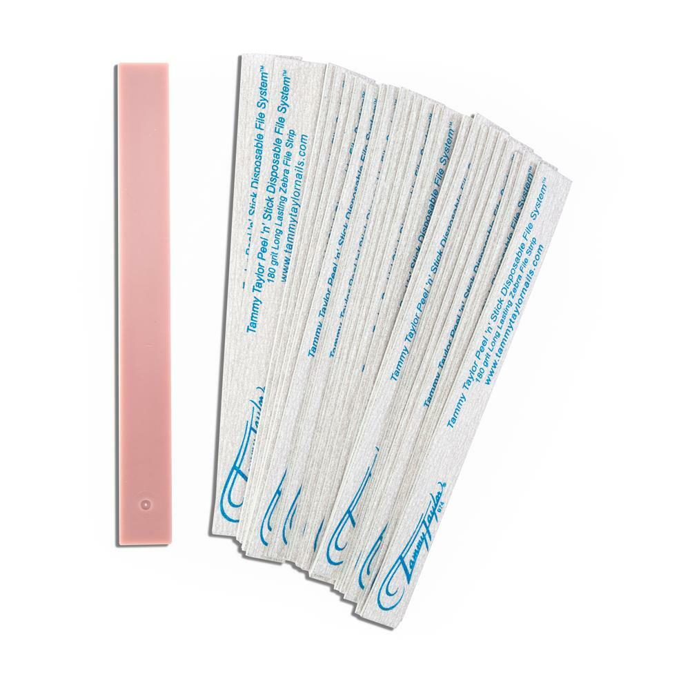 Tammy Taylor Peel 'N' Stick Disposable File - 180 Grit - 50/Bag W/Plastic board