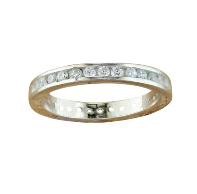Lab Created Round Cut CZ Eternity Style Toe Ring for Women 925 Sterling Silver