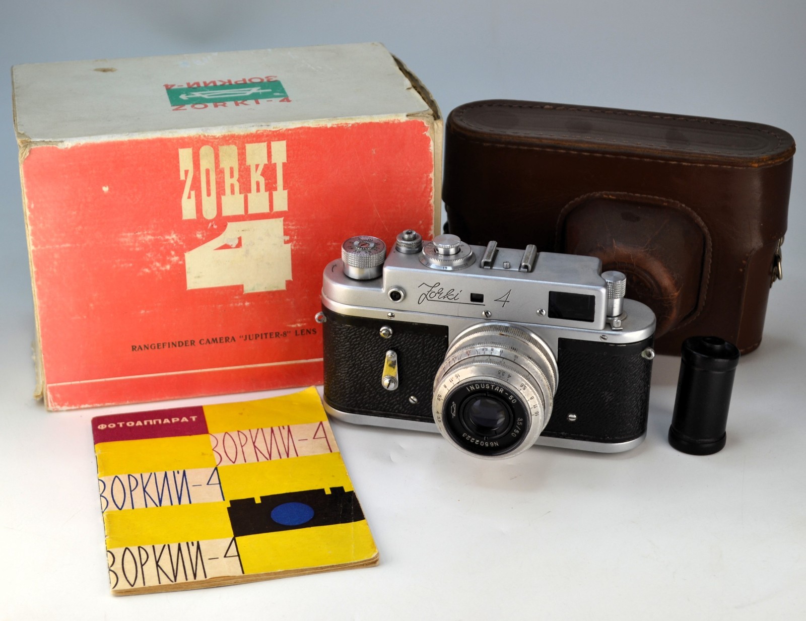 FULLY SERVICED! ITALICS NAME! USSR "ZORKI 4" RF CAMERA + INDUSTAR-50 lens, BOXED