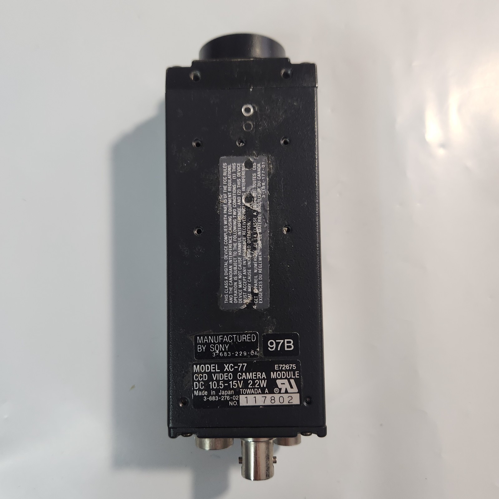 Sony XC-77 CCD Video Camera Module/Right-Angle Prism Adapter/Unitron 1:6.5 Lens