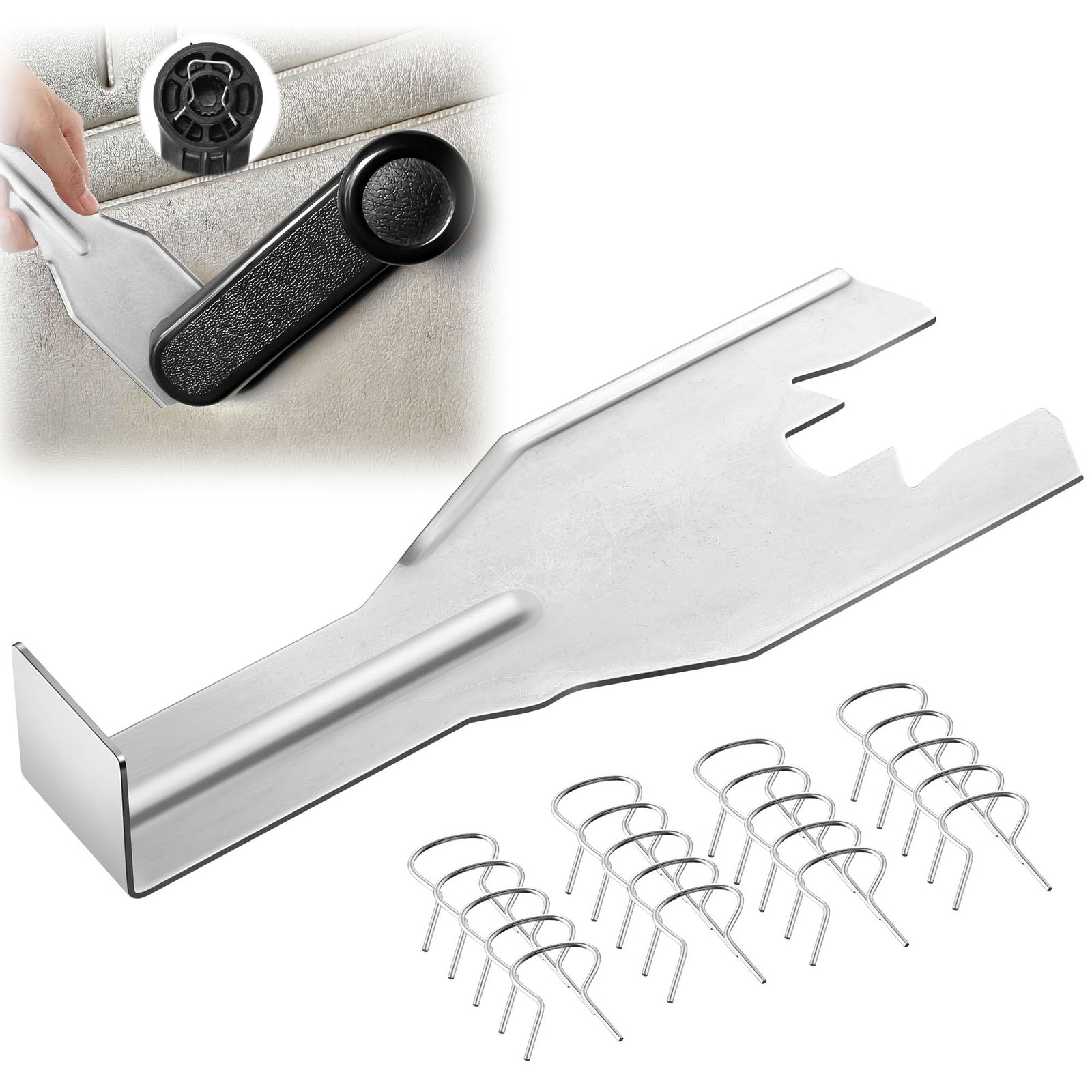 Gulfmew 76951 Window Handle Removal Tool, 20Pcs Crank Retainer Clip Silver