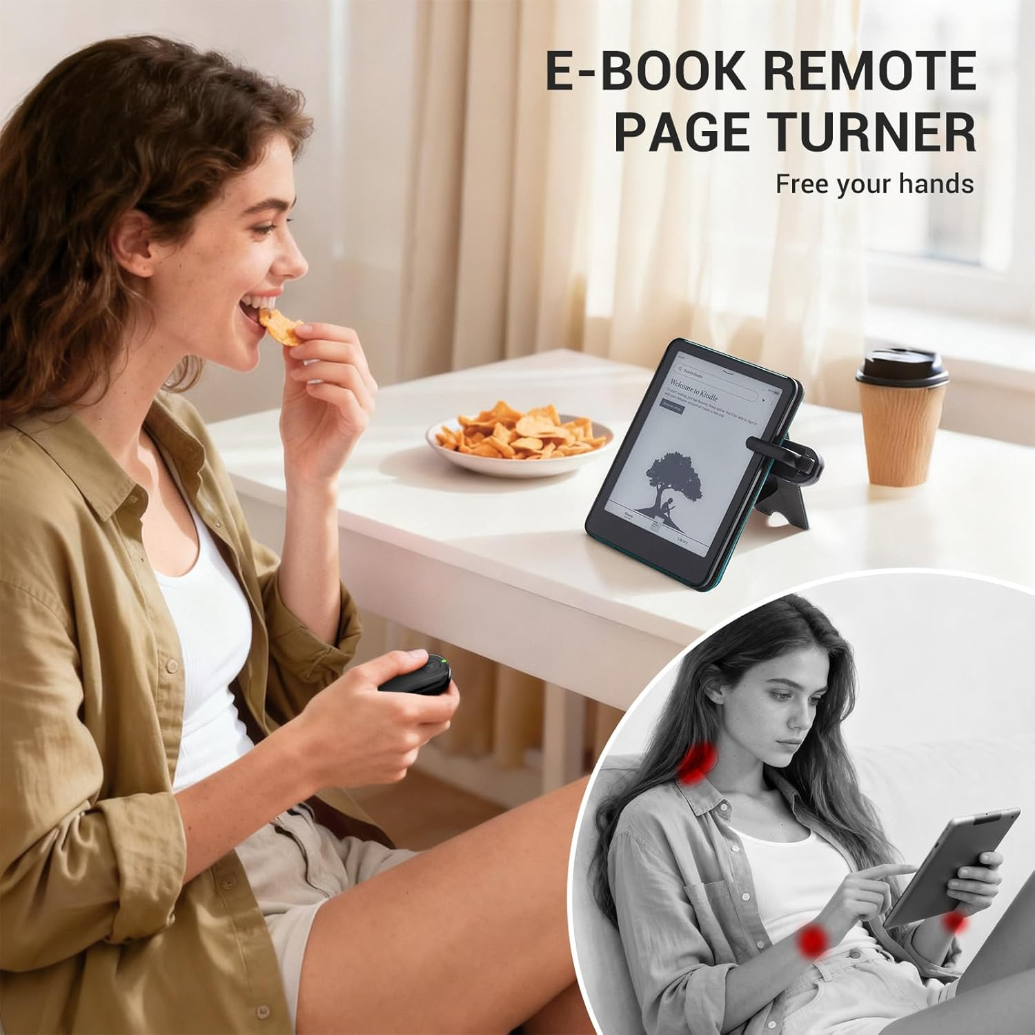 CoBak Remote Page Turner – Page Turning & Camera Remote Shutter for Kobo, E-Read