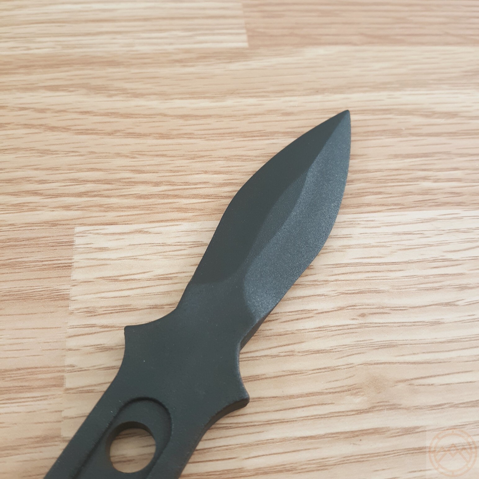 CIA Sticker Fixed Knife 3" Black Polycarbonate One Piece Construction Blade