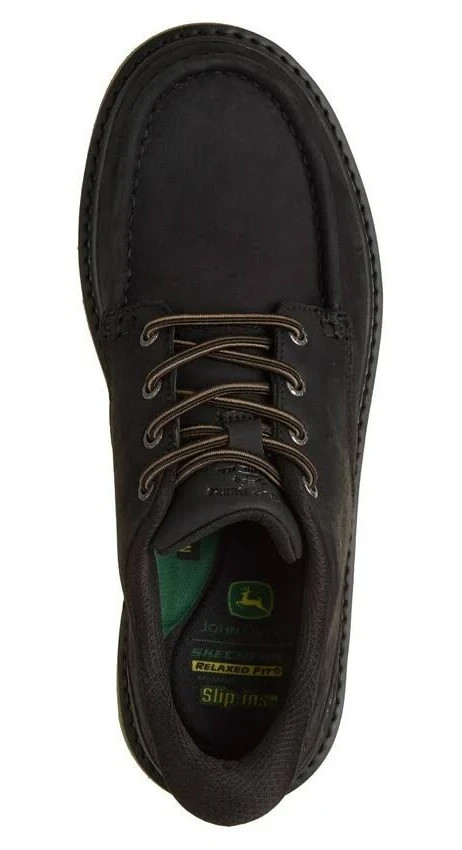 John Deere Skechers Black Loafer Shoes Anti Slip Mens Waterproof Slip Ins 256092