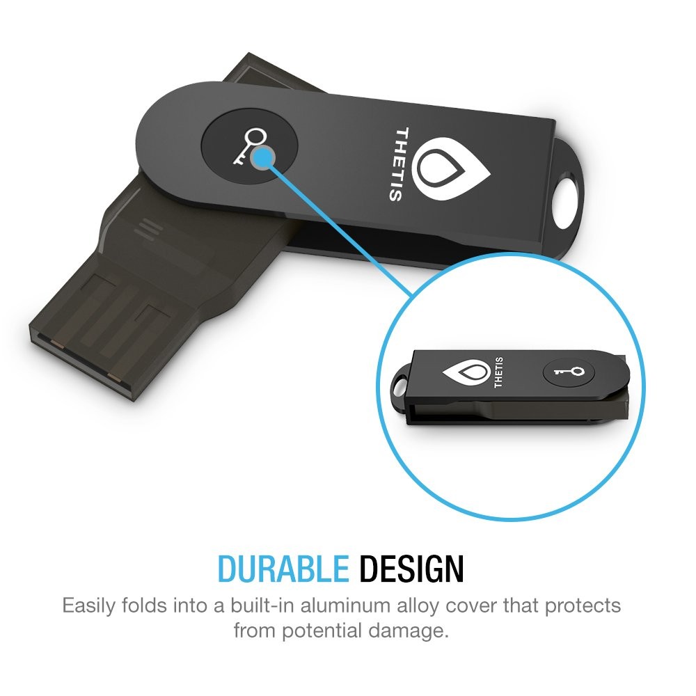 FIDO U2F Key, [Aluminum Folding Design] Universal Factor Authentication USB (...