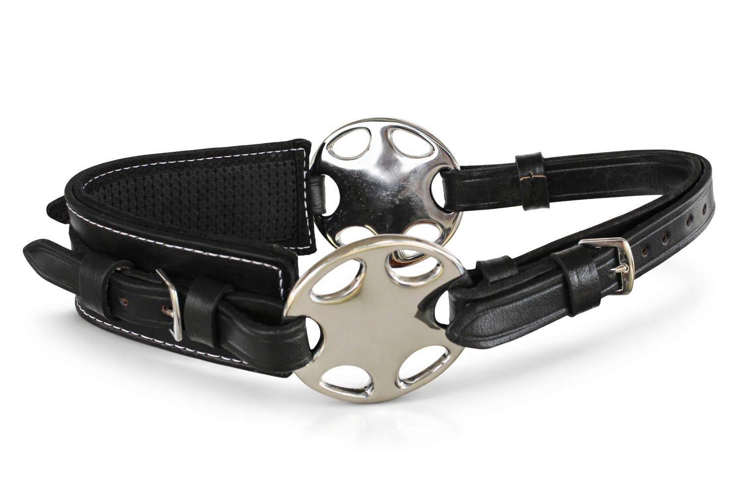 Horse English Western Bitless Neoprene Padded Black Leather Hackamore 35H59