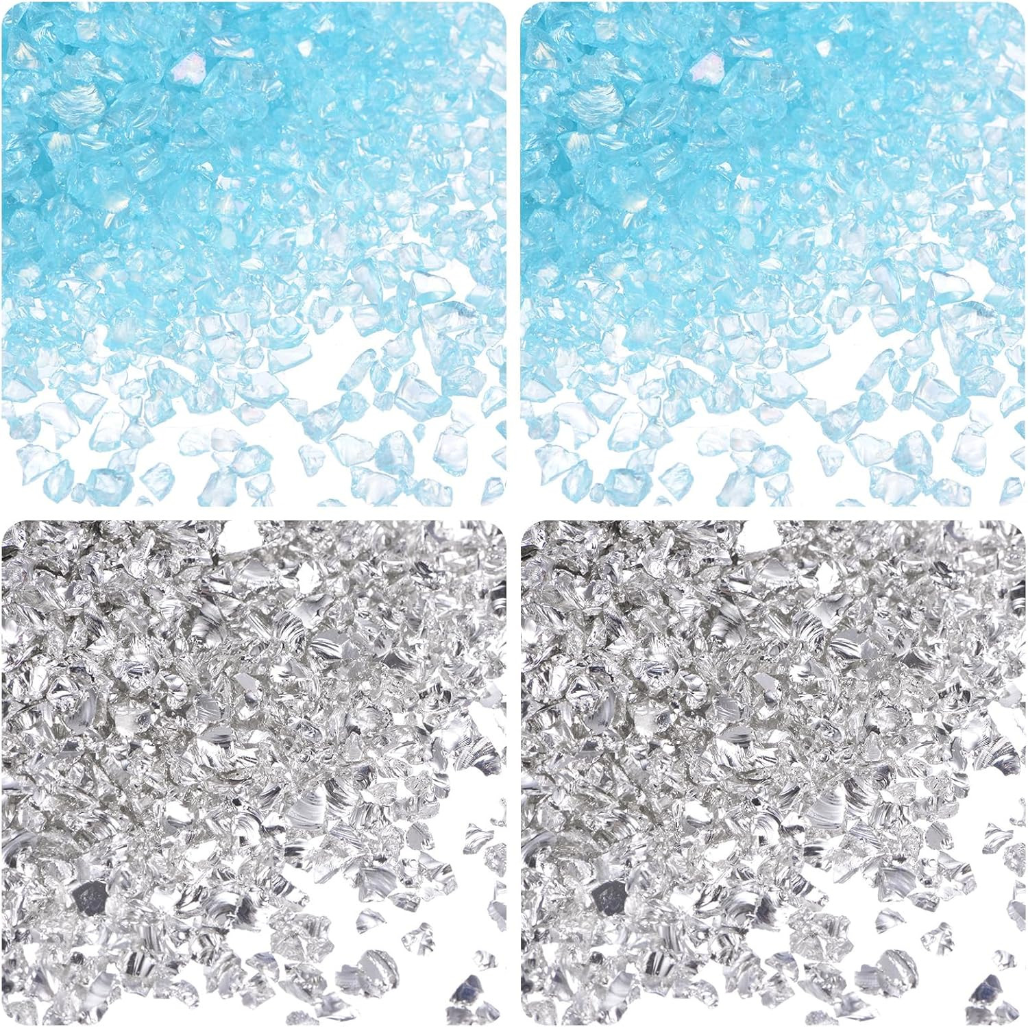 40G Crushed Glass Chips 1-3Mm Shiny Electroplating Irregular Broken Sprinkles Ch