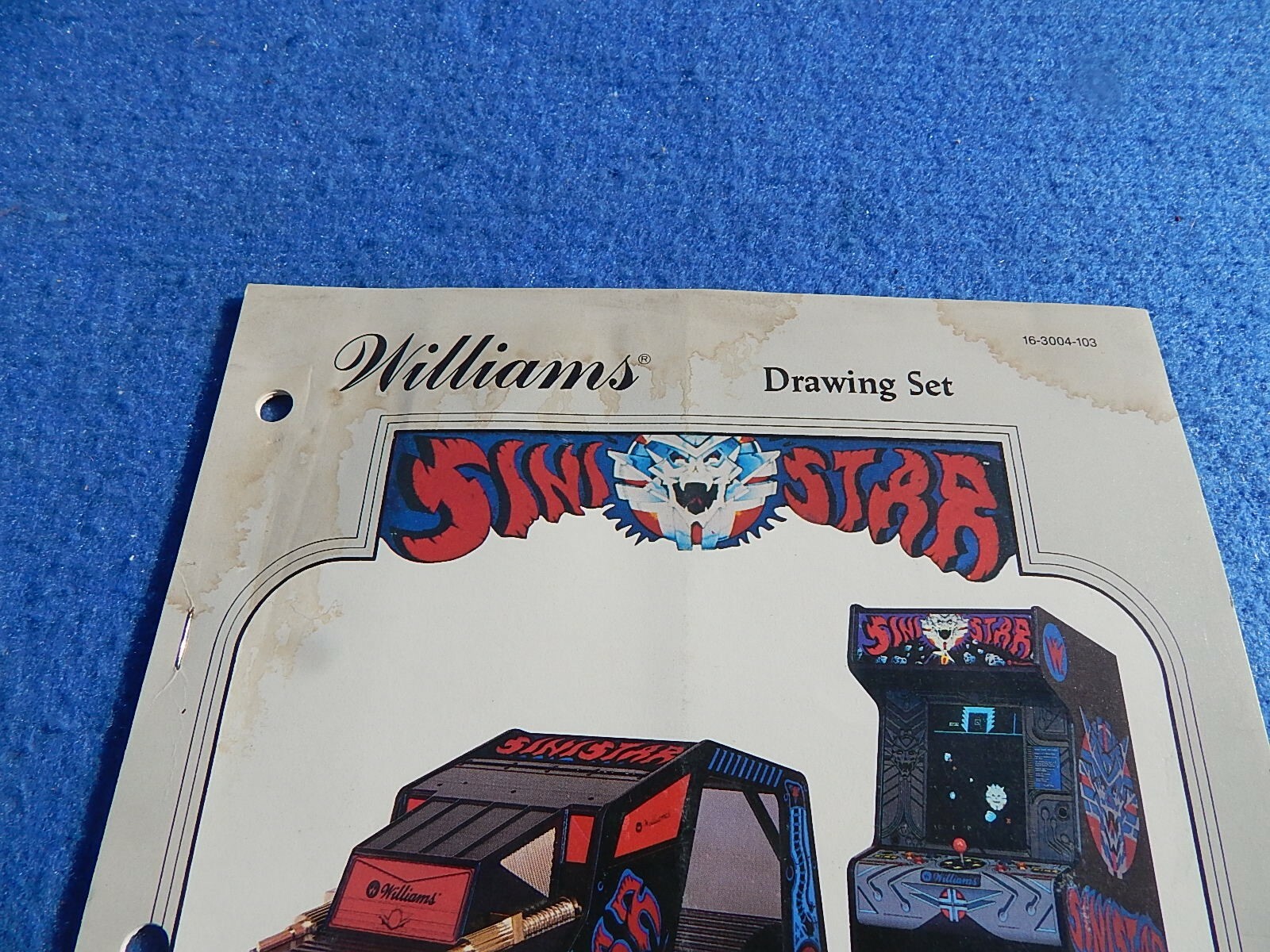 1982 Williams SINISTAR video game drawing set